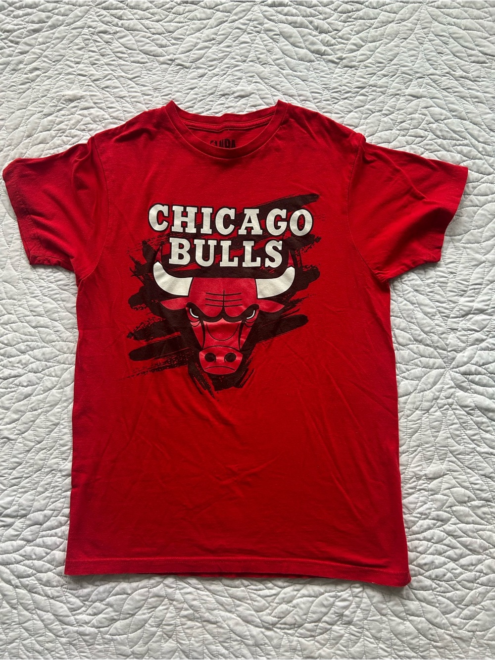 NBA Chicago Bulls Red Logo Tee - Men's Crewneck